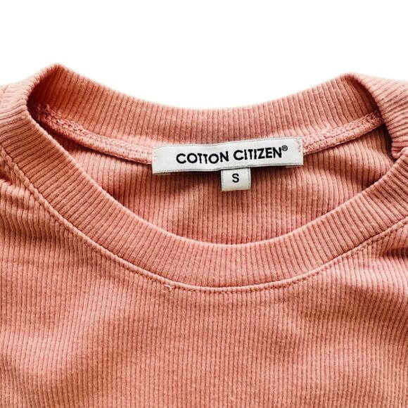 Cotton Citizen 2pc Crop Tee Midi Skirt Set Peach Size Small Ribbed Cotton - Picture 3 of 8